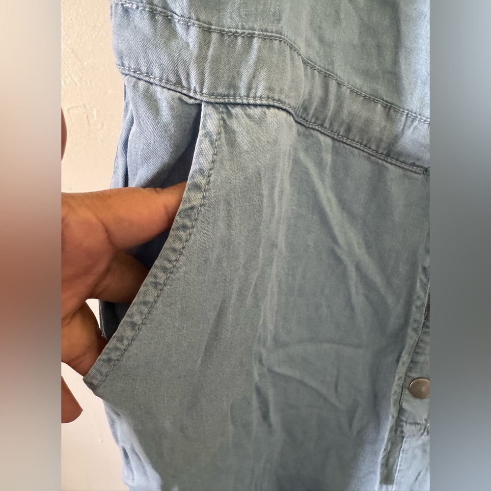 Lulu's Blue Button-Front Jumpsuit - Picture 7 of 10